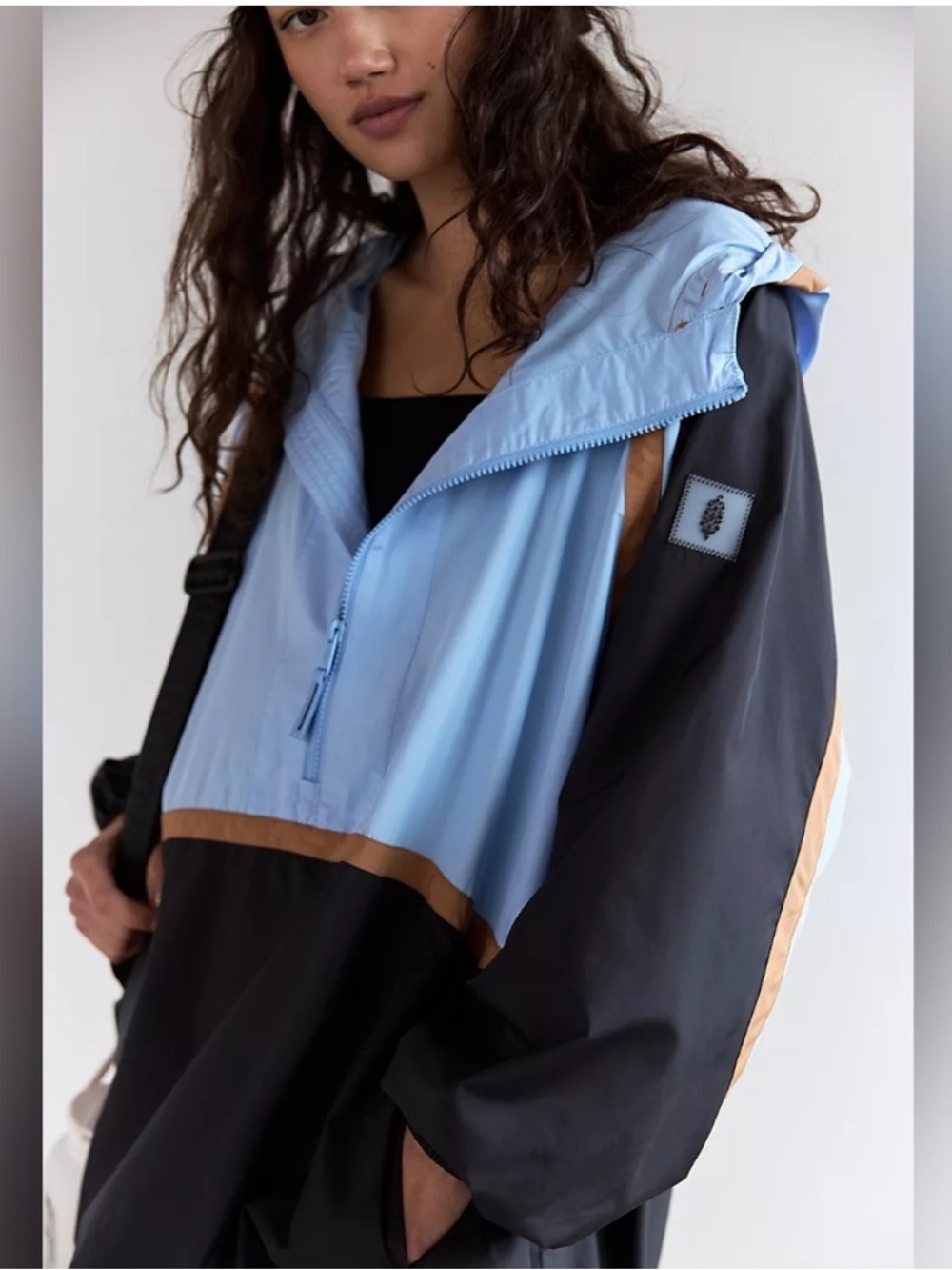FP Movement by Free People Two-Tone Blue and Black Anorak Jacket